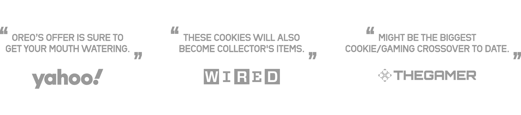 Frases publicadas por Yahoo, Wired e The Gamer sobre a campanha